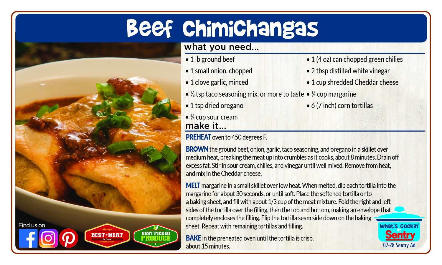 Beef Chimichangas