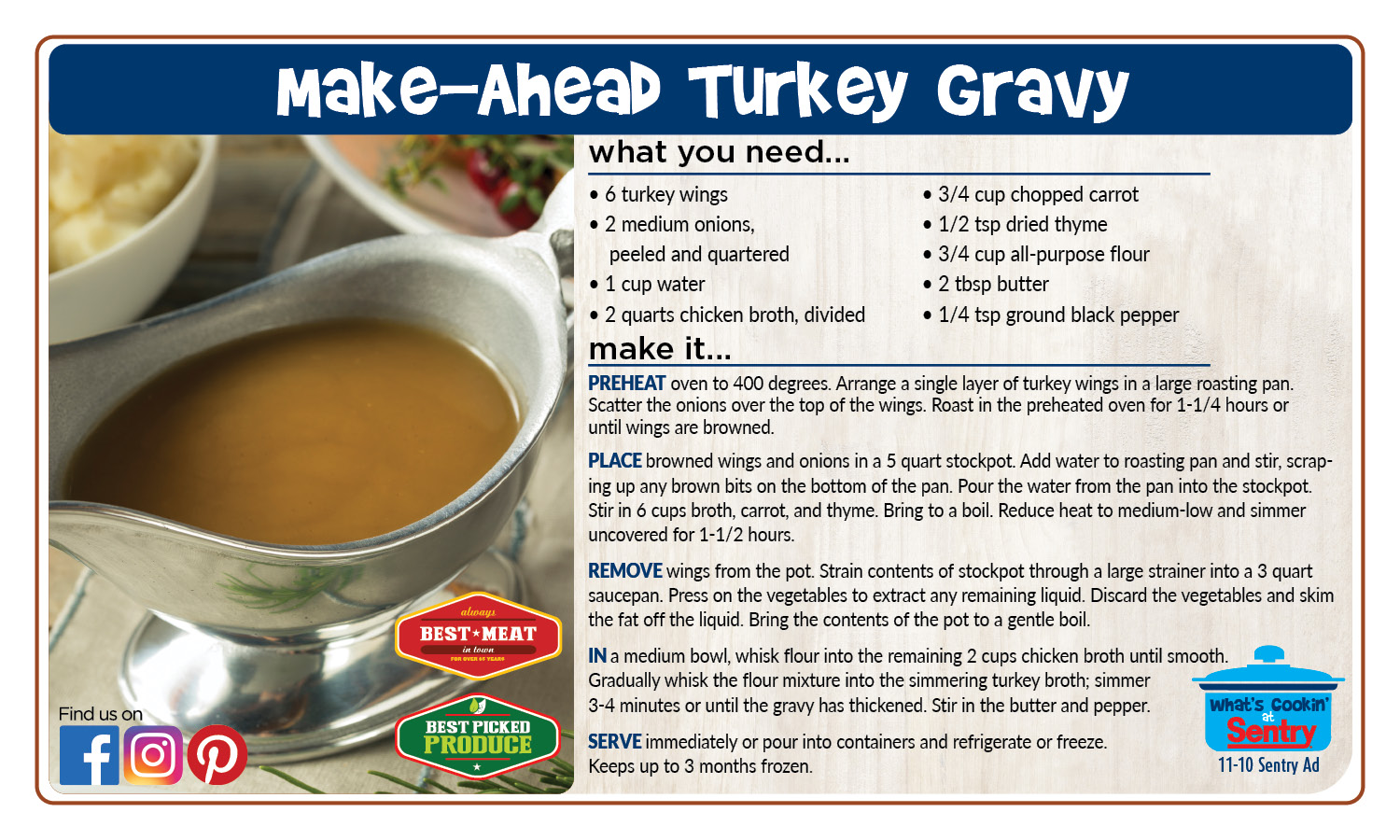 Recipe: Make Ahead Turkey Gravy