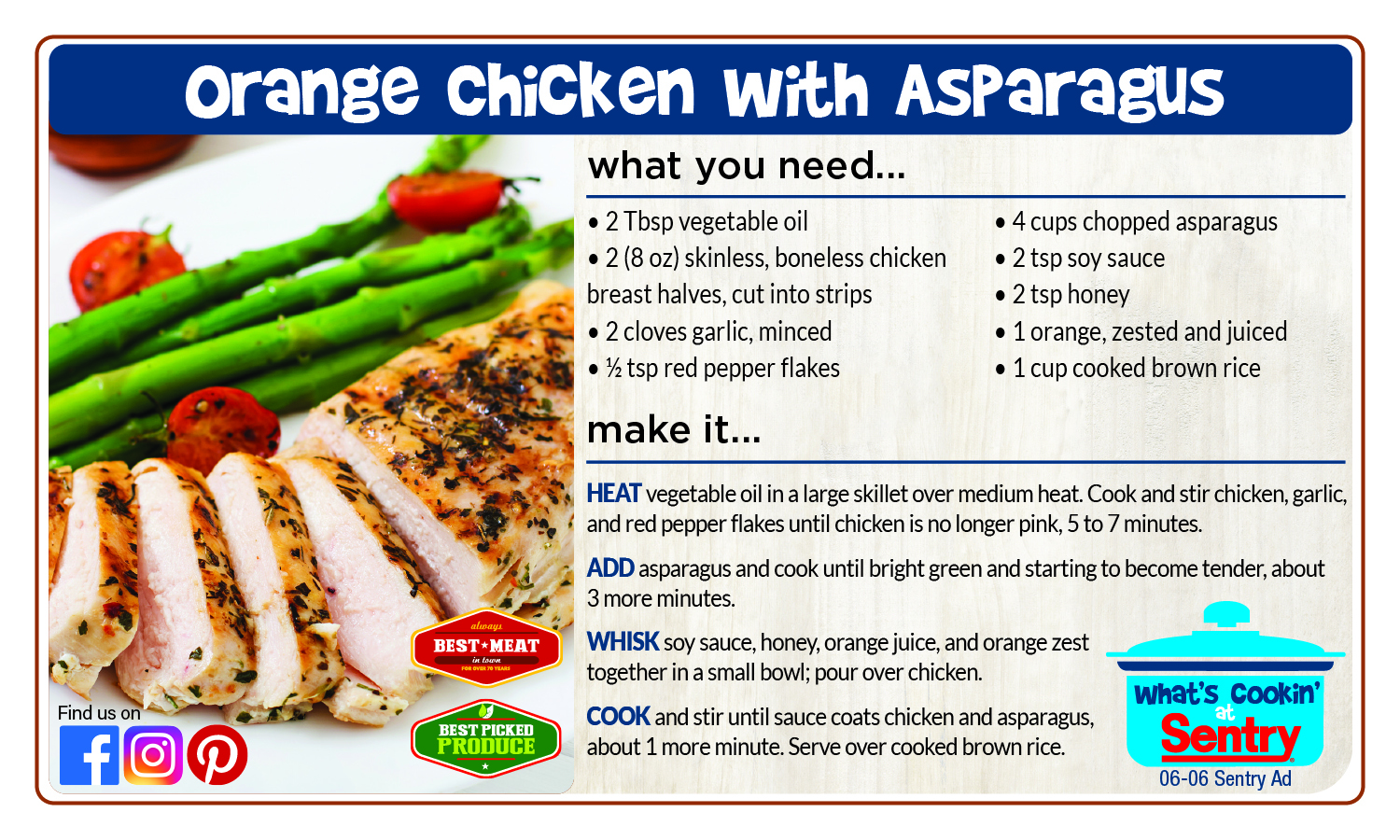 Orange Chicken with Asparagus