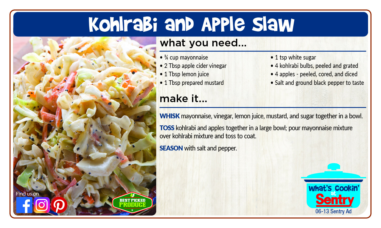 Kohlrabi and Apple Slaw
