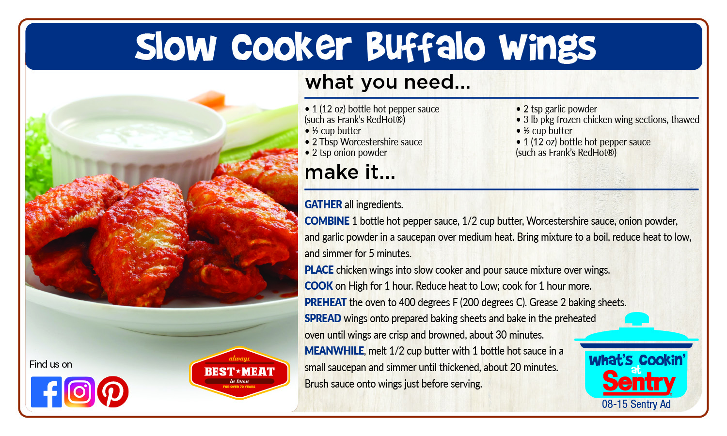 Recipe: Slow Cooker Buffalo Wings