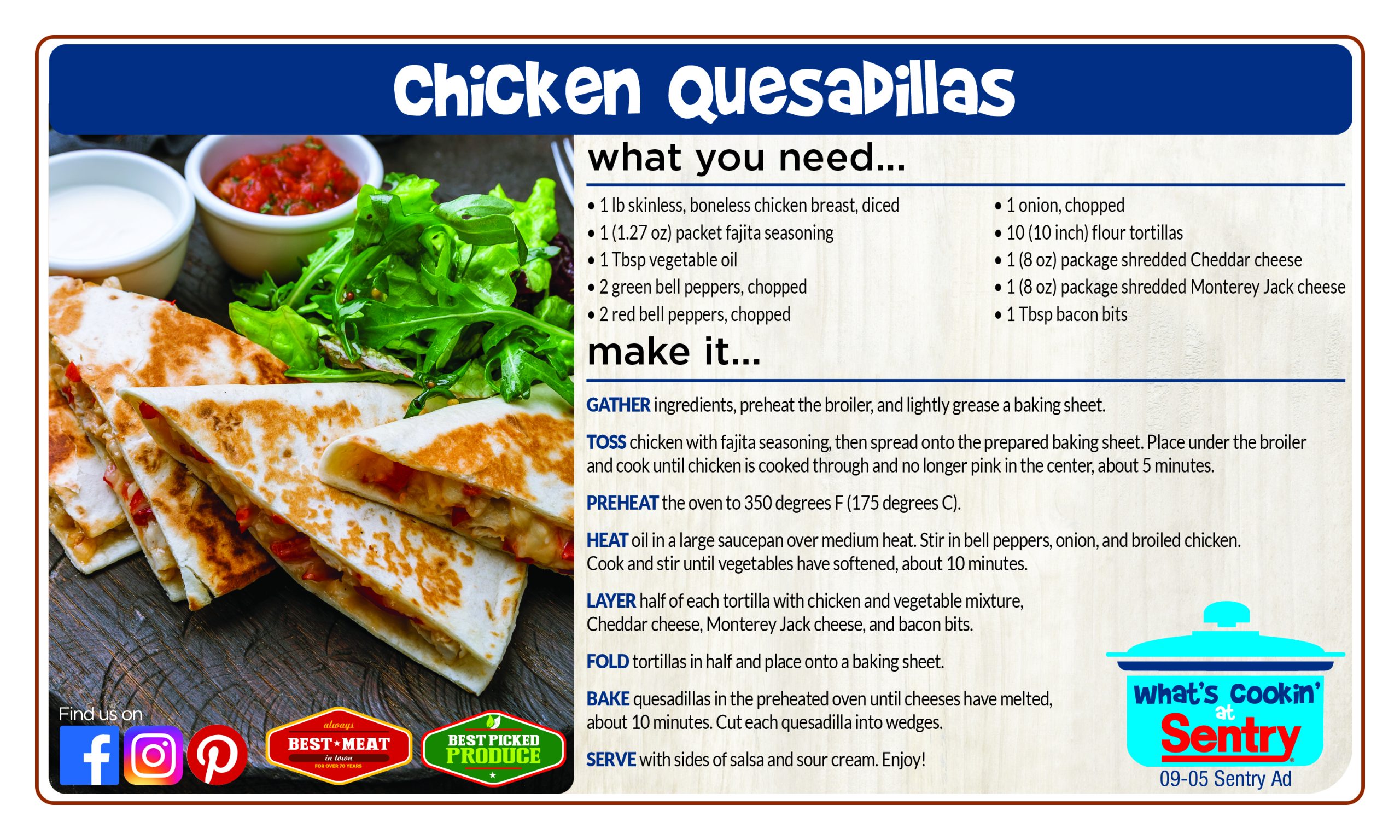 Recipe: Chicken Quesadillas