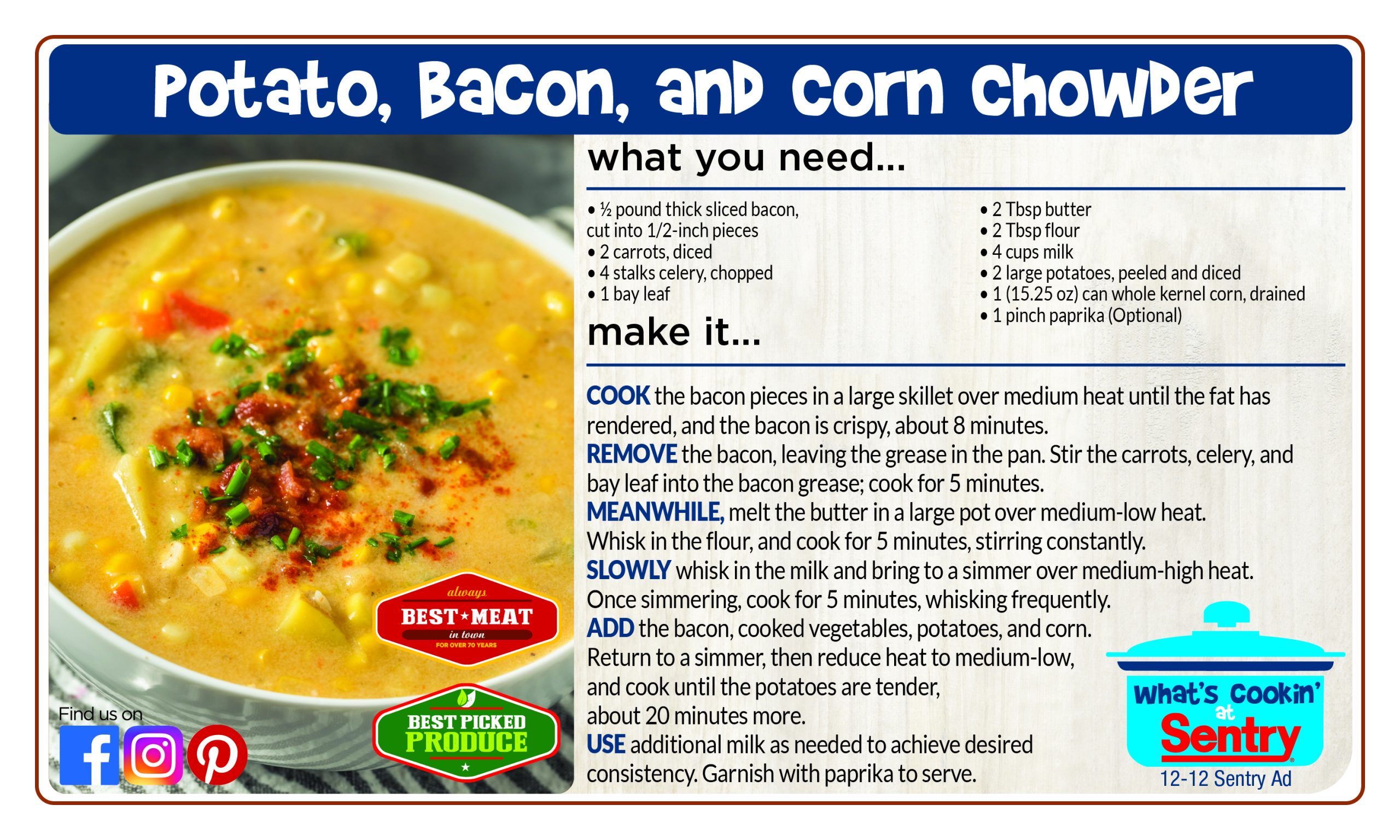 Potato, Bacon, and Corn Chowder