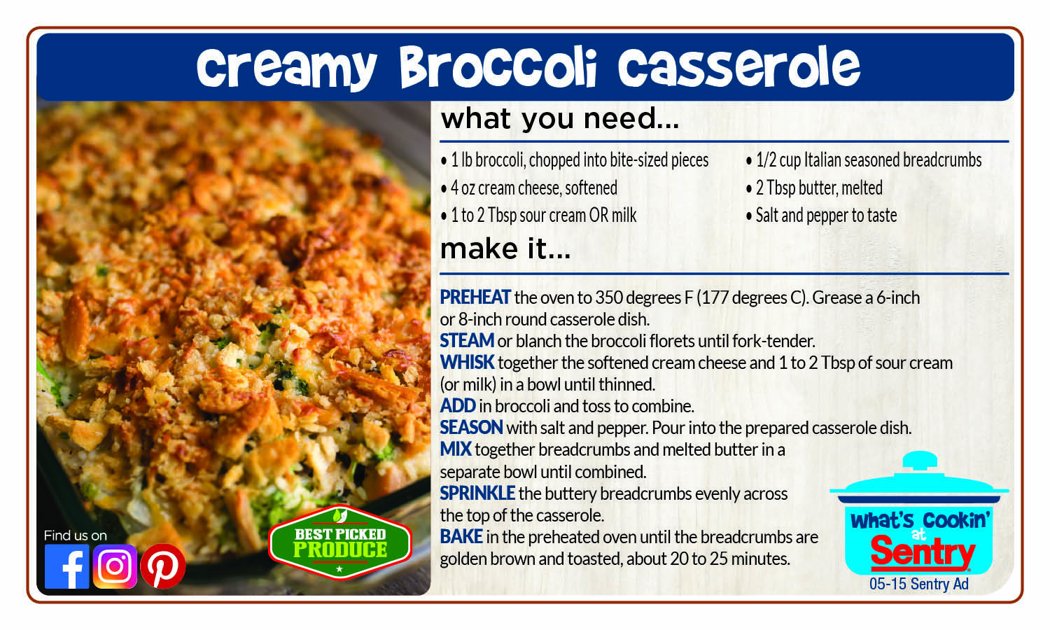 Recipe: Creamy Broccoli Casserole