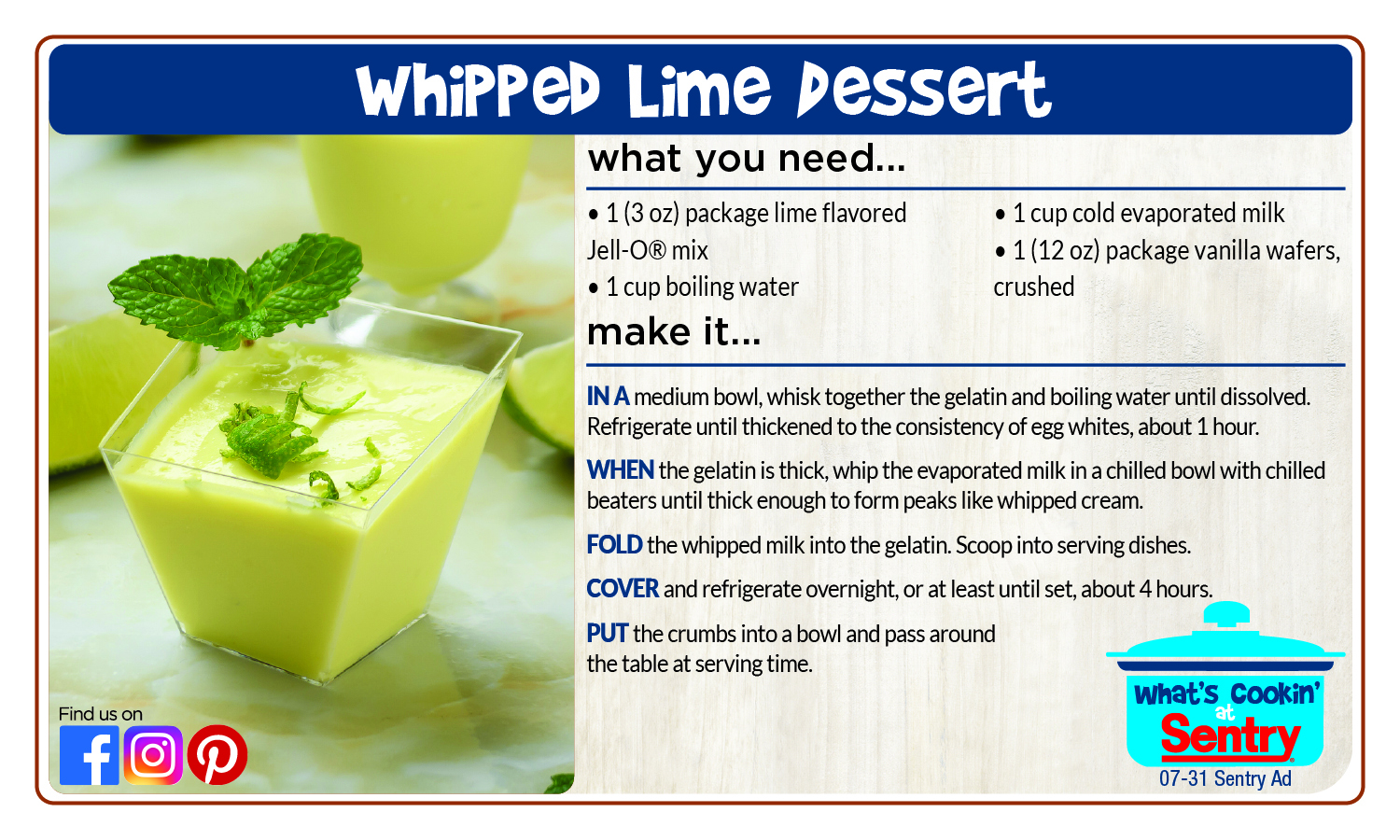 Recipe: Whipped Lime Dessert