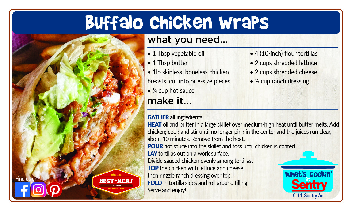 Recipe: Buffalo Chicken Wraps