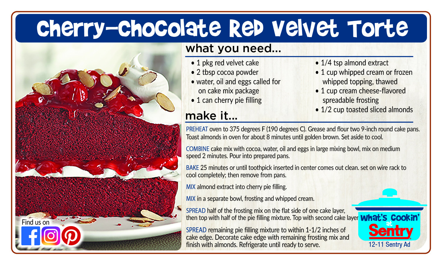 Recipe: Cherry Chocolate Red Velvet Torte