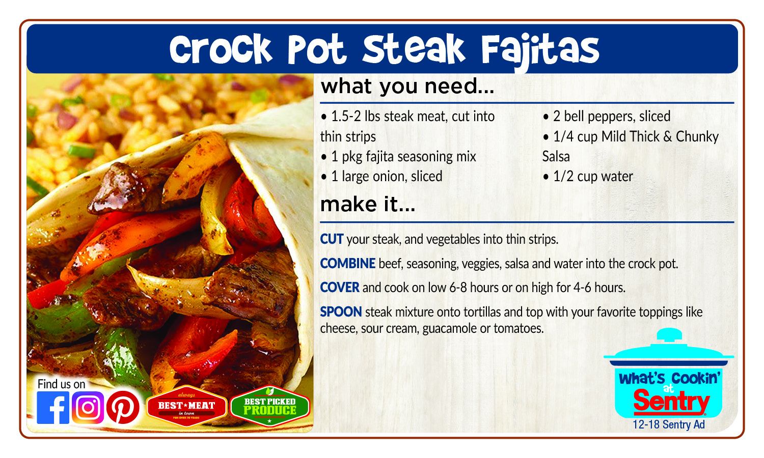 Recipe: Crock Pot Steak Fajitas